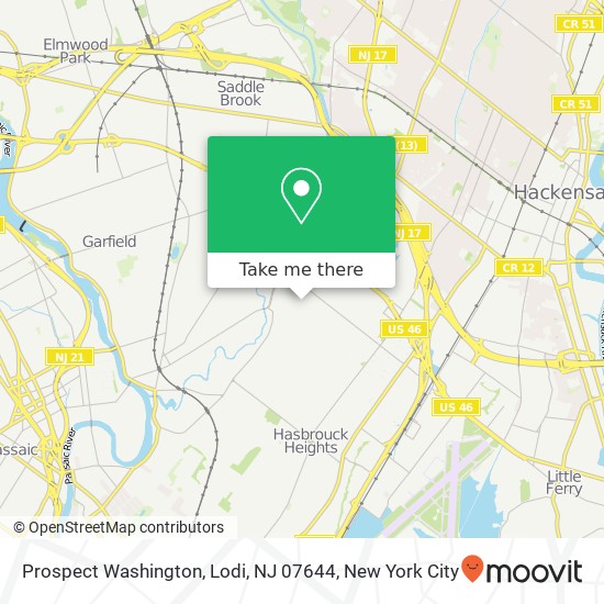 Mapa de Prospect Washington, Lodi, NJ 07644