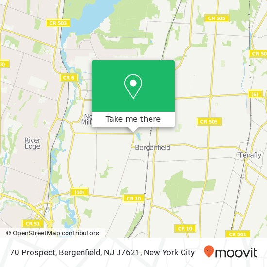 Mapa de 70 Prospect, Bergenfield, NJ 07621