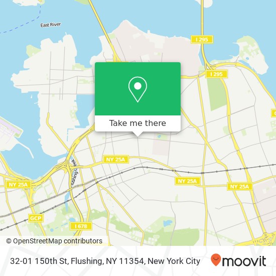 Mapa de 32-01 150th St, Flushing, NY 11354