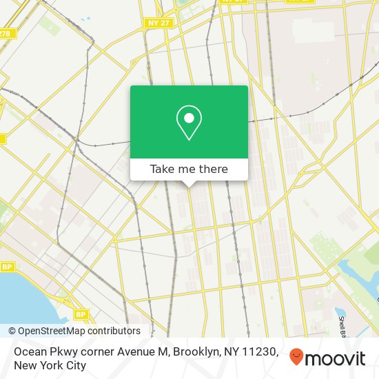 Mapa de Ocean Pkwy corner Avenue M, Brooklyn, NY 11230