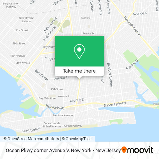 Mapa de Ocean Pkwy corner Avenue V