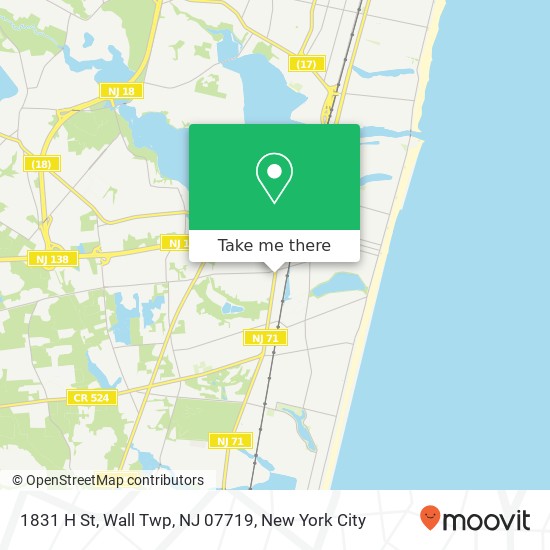 Mapa de 1831 H St, Wall Twp, NJ 07719