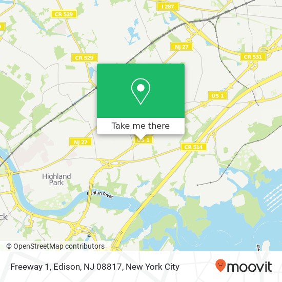 Mapa de Freeway 1, Edison, NJ 08817