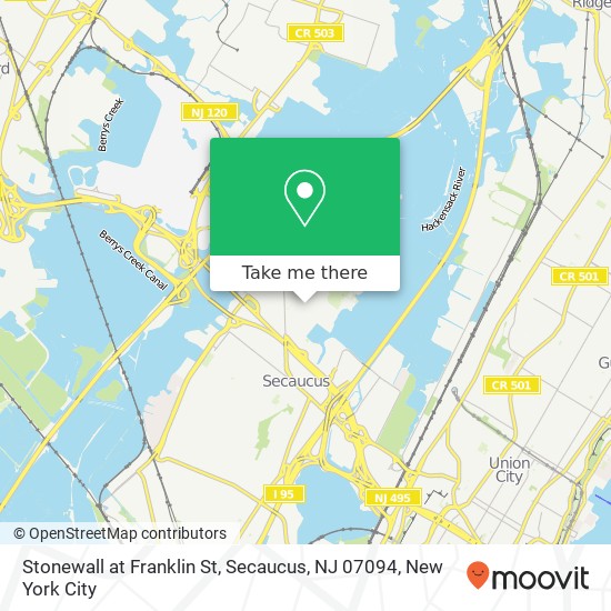 Mapa de Stonewall at Franklin St, Secaucus, NJ 07094