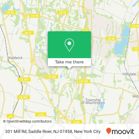 Mapa de 301 Mill Rd, Saddle River, NJ 07458