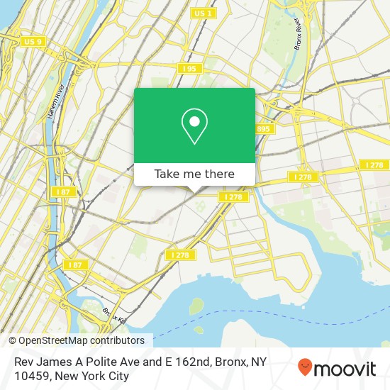 Mapa de Rev James A Polite Ave and E 162nd, Bronx, NY 10459