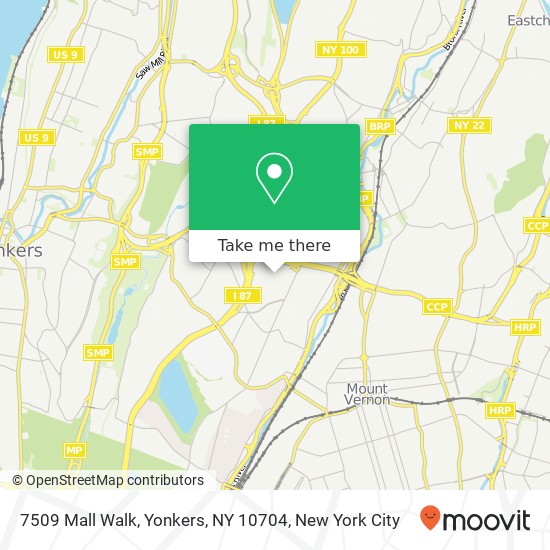 Mapa de 7509 Mall Walk, Yonkers, NY 10704