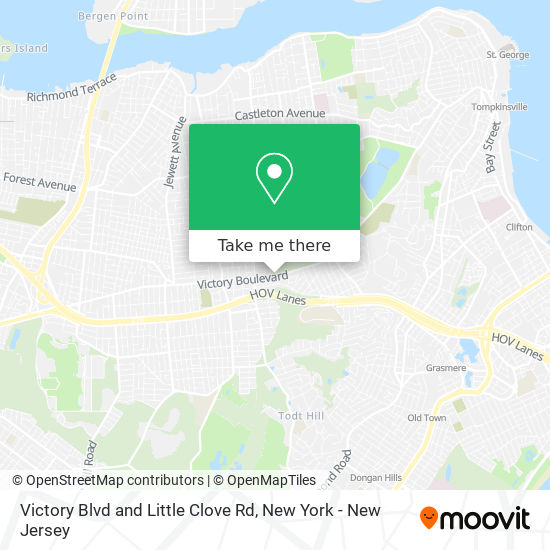 Victory Blvd and Little Clove Rd map