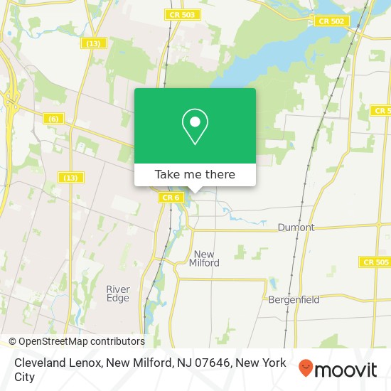 Mapa de Cleveland Lenox, New Milford, NJ 07646