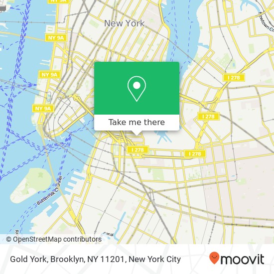 Mapa de Gold York, Brooklyn, NY 11201