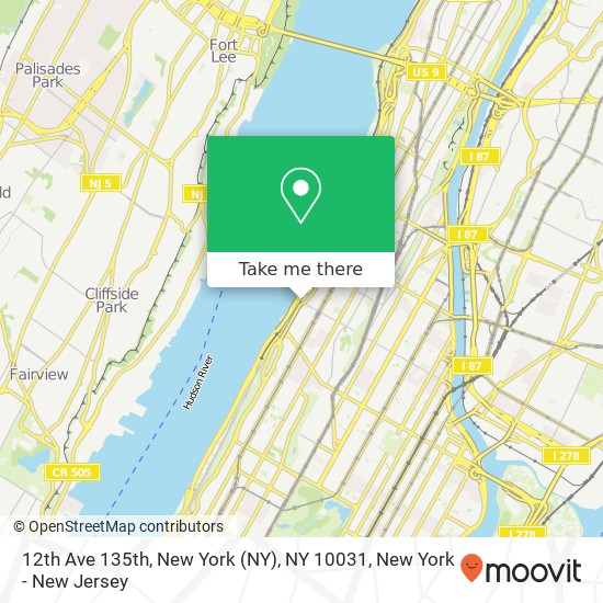 12th Ave 135th, New York (NY), NY 10031 map