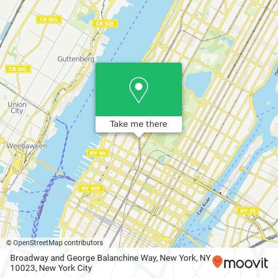 Broadway and George Balanchine Way, New York, NY 10023 map