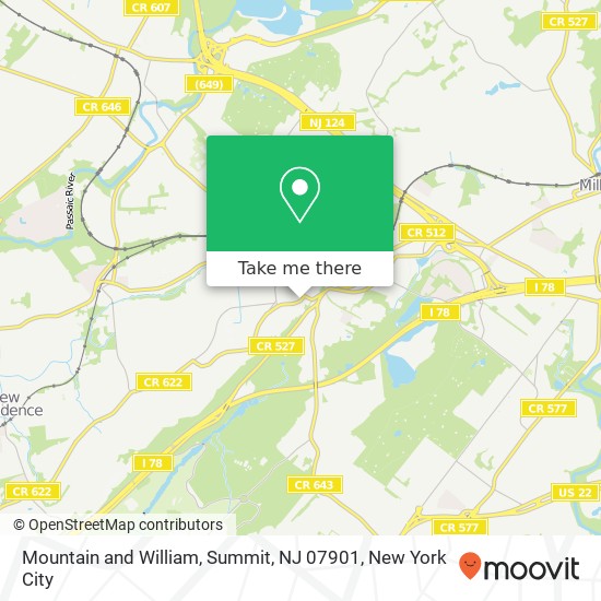 Mapa de Mountain and William, Summit, NJ 07901