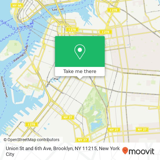 Mapa de Union St and 6th Ave, Brooklyn, NY 11215