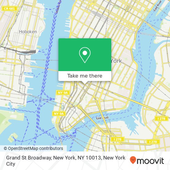 Mapa de Grand St Broadway, New York, NY 10013