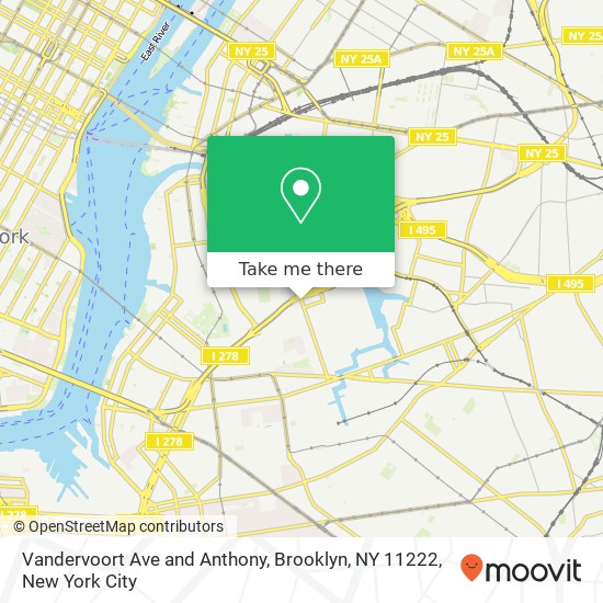 Vandervoort Ave and Anthony, Brooklyn, NY 11222 map