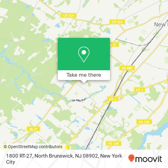 Mapa de 1800 RT-27, North Brunswick, NJ 08902