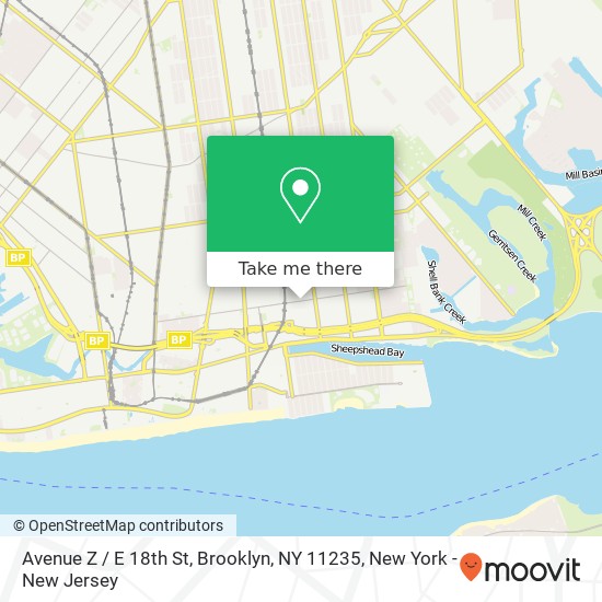 Mapa de Avenue Z / E 18th St, Brooklyn, NY 11235