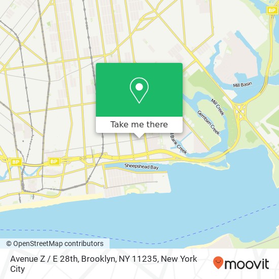 Mapa de Avenue Z / E 28th, Brooklyn, NY 11235