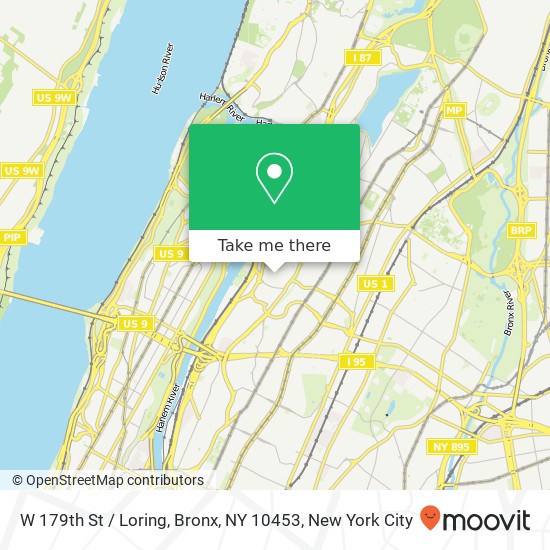 W 179th St / Loring, Bronx, NY 10453 map