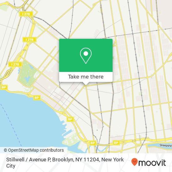 Mapa de Stillwell / Avenue P, Brooklyn, NY 11204