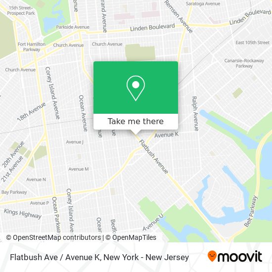 Flatbush Ave / Avenue K map