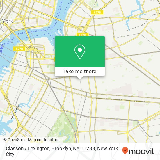 Mapa de Classon / Lexington, Brooklyn, NY 11238