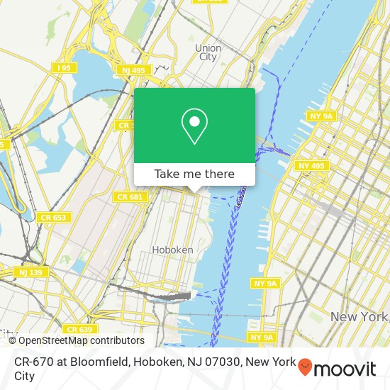 Mapa de CR-670 at Bloomfield, Hoboken, NJ 07030