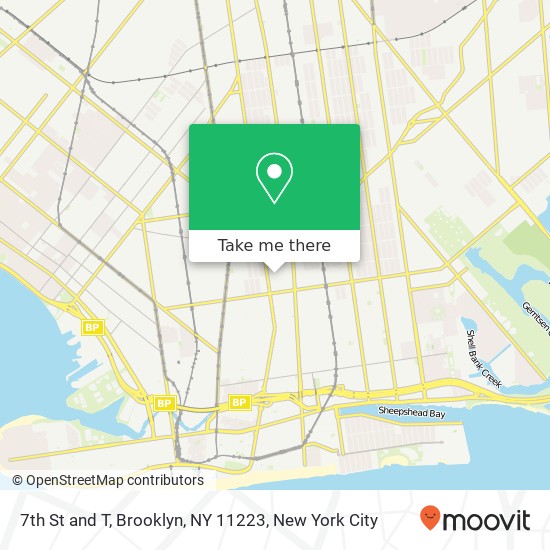 Mapa de 7th St and T, Brooklyn, NY 11223