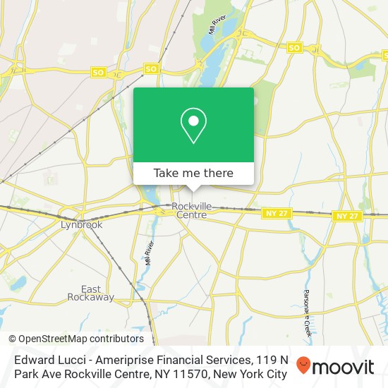 Mapa de Edward Lucci - Ameriprise Financial Services, 119 N Park Ave Rockville Centre, NY 11570