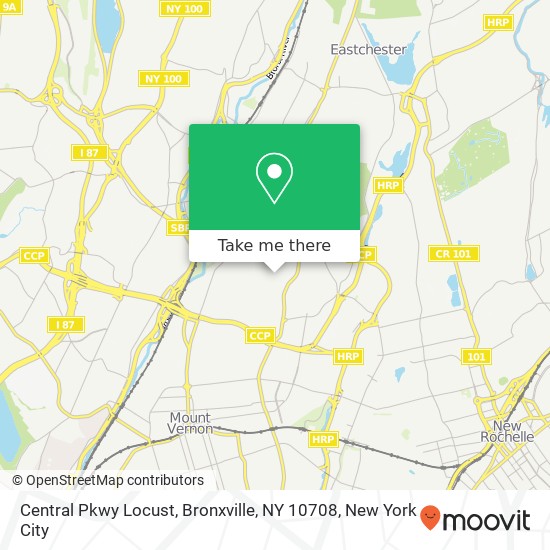 Mapa de Central Pkwy Locust, Bronxville, NY 10708