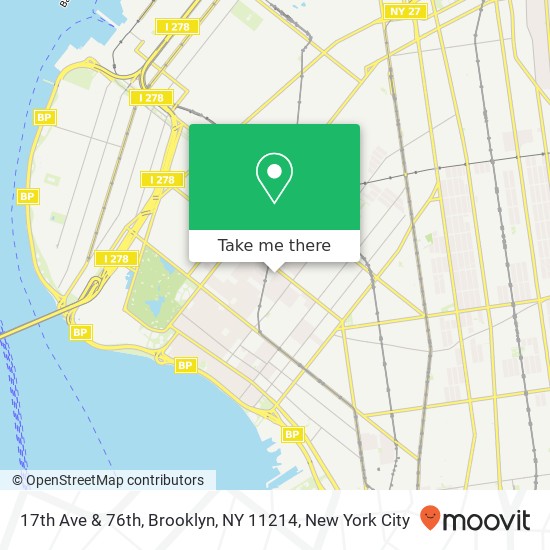 Mapa de 17th Ave & 76th, Brooklyn, NY 11214