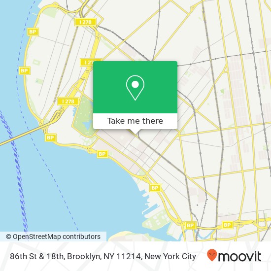 86th St & 18th, Brooklyn, NY 11214 map