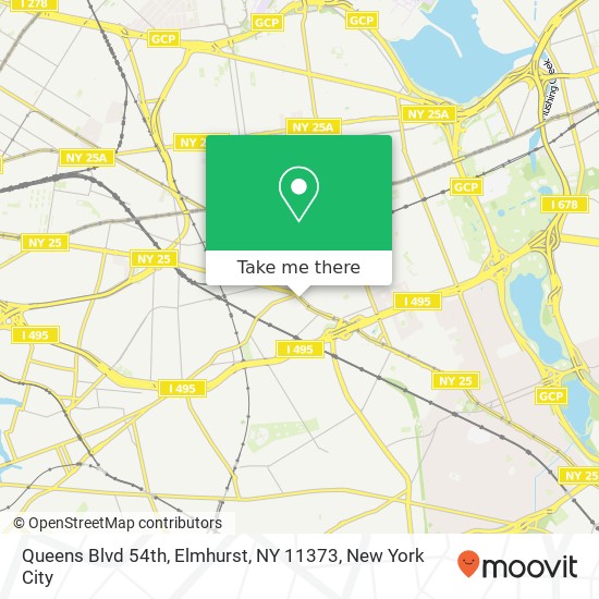 Mapa de Queens Blvd 54th, Elmhurst, NY 11373
