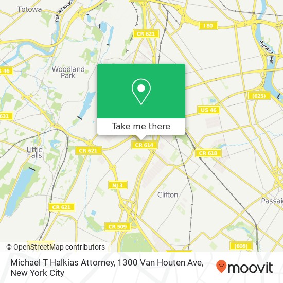 Mapa de Michael T Halkias Attorney, 1300 Van Houten Ave