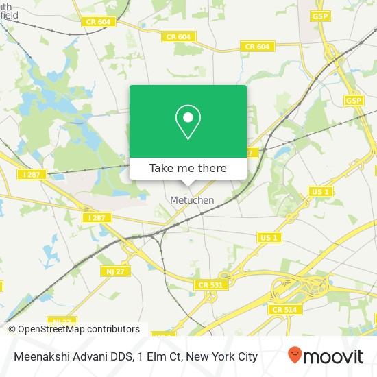 Meenakshi Advani DDS, 1 Elm Ct map