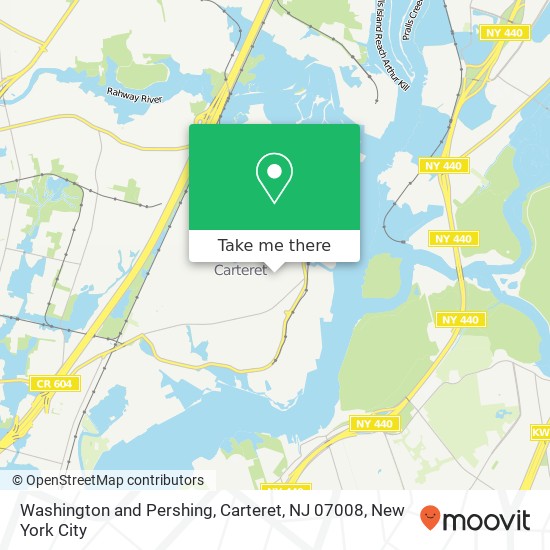 Mapa de Washington and Pershing, Carteret, NJ 07008