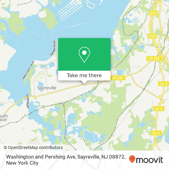 Mapa de Washington and Pershing Ave, Sayreville, NJ 08872