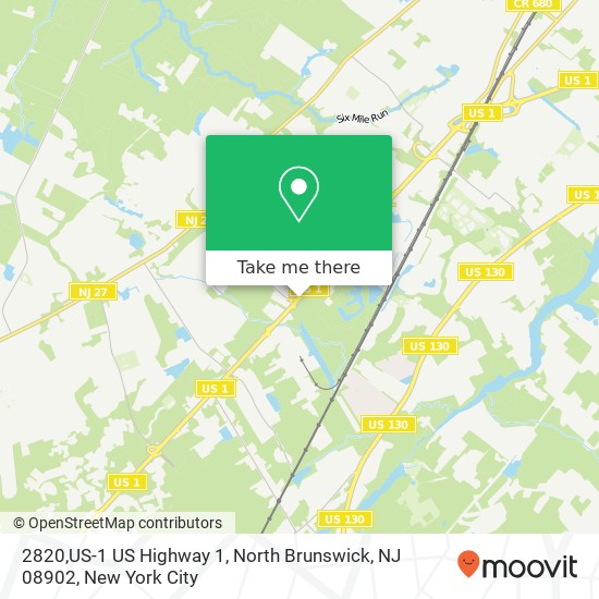 Mapa de 2820,US-1 US Highway 1, North Brunswick, NJ 08902
