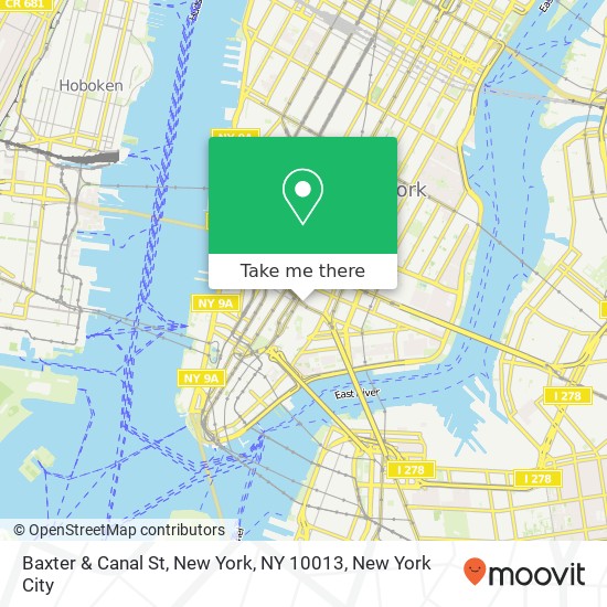 Mapa de Baxter & Canal St, New York, NY 10013