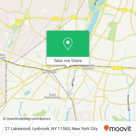 Mapa de 27 Lakewood, Lynbrook, NY 11563