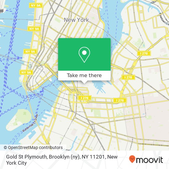 Mapa de Gold St Plymouth, Brooklyn (ny), NY 11201