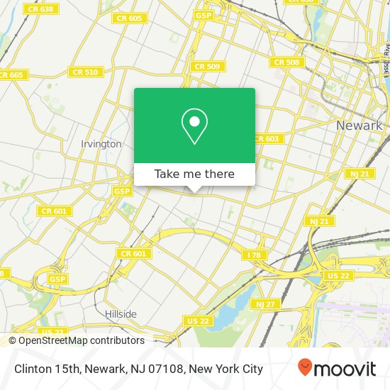 Clinton 15th, Newark, NJ 07108 map