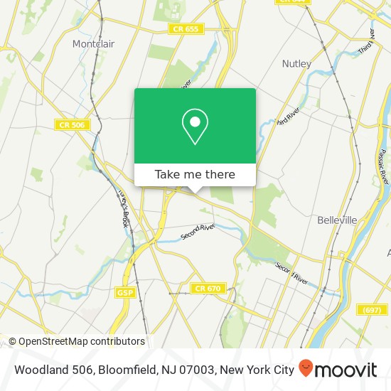 Mapa de Woodland 506, Bloomfield, NJ 07003