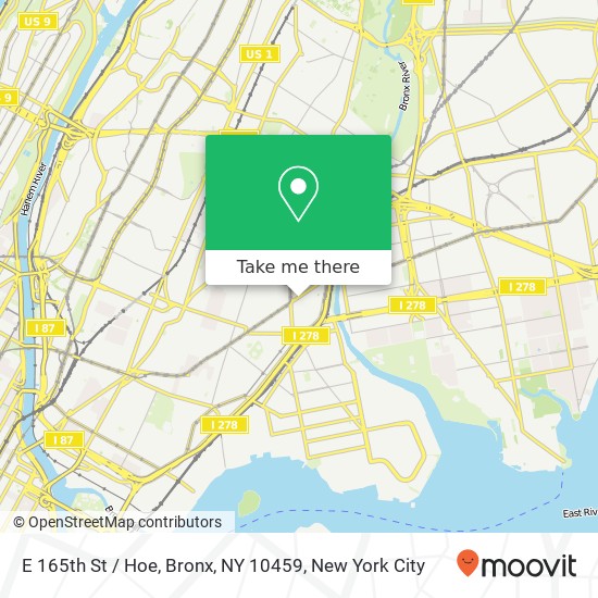 E 165th St / Hoe, Bronx, NY 10459 map