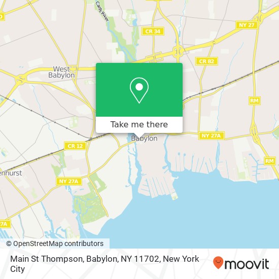 Mapa de Main St Thompson, Babylon, NY 11702