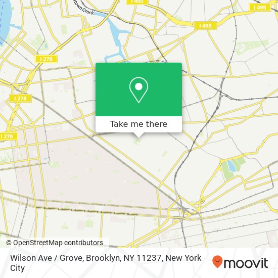 Mapa de Wilson Ave / Grove, Brooklyn, NY 11237