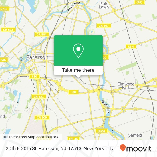 Mapa de 20th E 30th St, Paterson, NJ 07513