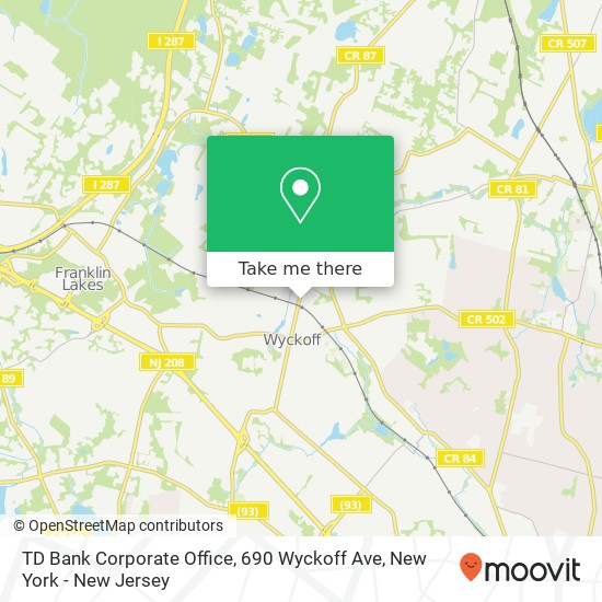 Mapa de TD Bank Corporate Office, 690 Wyckoff Ave