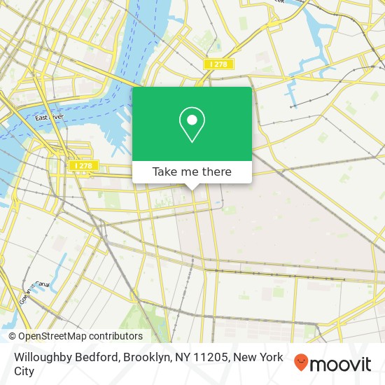 Mapa de Willoughby Bedford, Brooklyn, NY 11205